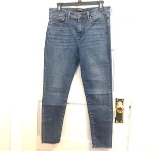 Banana republic skinny jeans frayed hem